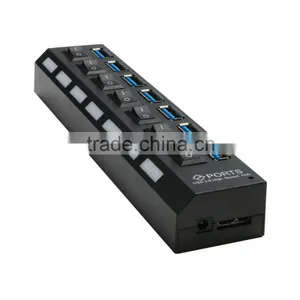 7 PORT USB 3.0 HUB High Speed Power Cable For PC Desktop Laptop Notebook thumbnail-5