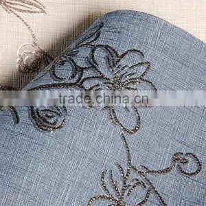 Floral Sky Blue Color Home Decor Wallpaper thumbnail-5