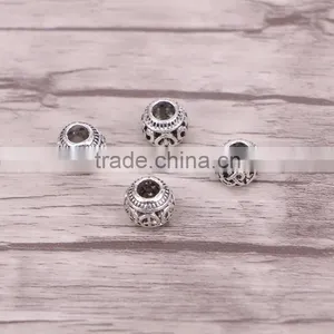 Vintage Big Hole Beads Fit Charms Antique Silver Metal Alloy Mixed Beads Charm for Bracelets thumbnail-1