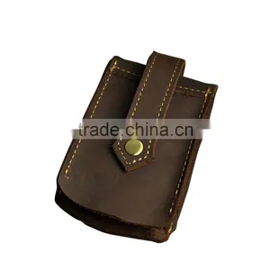 Boshiho Vintage Leather Dark Brown Car Key Case Cover thumbnail-3