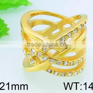 Kalen High Quality Rings Jewelry Strings Golden Ring Plated Stainless Steel Ring thumbnail-1