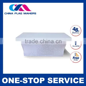 White Polyester Rectangle Trade Show Meeting Room Table Cloth thumbnail-2