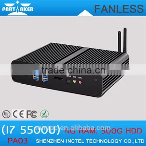 Embeded Fanless Desktop Computer Mini PC Core i7 5500u With With Dual HD Dual COM Dual Lan thumbnail-2