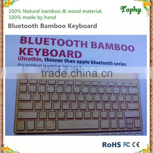 Wholesale Mini Ultra-thin Bluetooth Wireless Computer Keyboard in Bamboo Color thumbnail-6