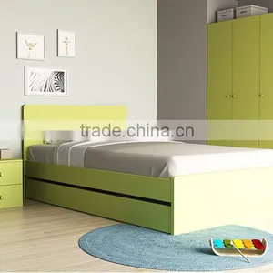 Queen Bunk Cheap Price Children Bedroom Furniture In Green Color thumbnail-3