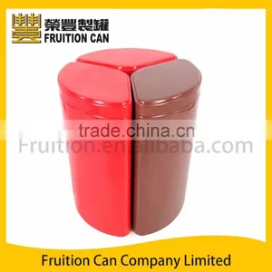 Tall Triangle Metal Tin Box With Air-Tight Lid thumbnail-1