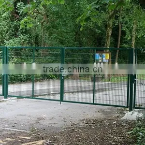 Wire Mesh Perimeter Security Panel Gate System/ Construction Welded Nylofor 3D Wire Panel Fence Gate thumbnail-4
