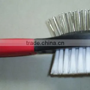 Double-sided Plastic Handle Dog Brush thumbnail-1