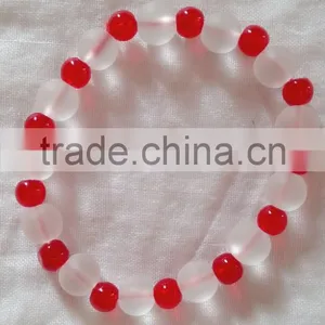 Beautiful Round Glass Bracelet Fashion Bail White Pink Black Green thumbnail-1