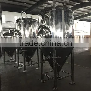 304,316L Stainless Steel 3 Barrel Jacketed Conical Fermenter With Top Manway thumbnail-1