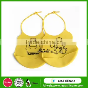 Soft Collapsible Dishwasher Safe Food Grade Silicone Rubber Baby Bibs thumbnail-6