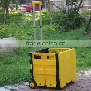 Plastic Folding Shopping Carts With Wheels for Seniors Shopping Trolley thumbnail-1