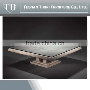 High Quality Natural Marble With Glass on Top Small Round Coffee Table thumbnail-5