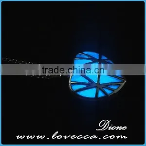 Nigh Light Magical Aqua Blue Hallow Heart Pendant Luminous thumbnail-3