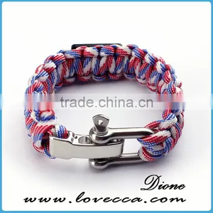 High Quality Warves Style Paracord Bracelet With Alloy Adjustable Shackle thumbnail-1