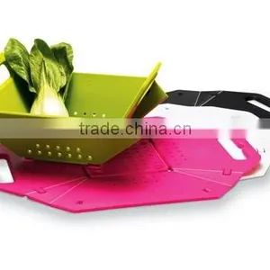 Plastic Folding Vegetable Colander With Handle thumbnail-2