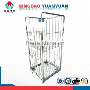 Stackable 2 Sided Logistics Roll Container Folding Hand Trolley Metal Pallet Cage thumbnail-1