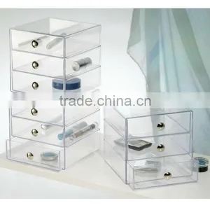 Plastic Cosmetic Stroage Boxes Clear Crystal Cube Makeup Boxes 2016 New Acrylic Large Makeup Organizer Wholesale JYSB-16506 thumbnail-4
