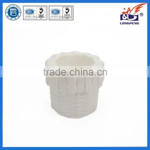 Eco-Friendly Elegant White Knitted Decorative Tealight Candle Holders thumbnail-1