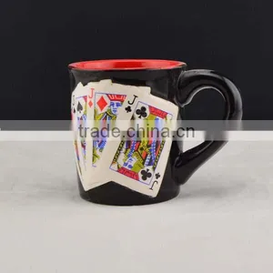 Factory Direct Poker Shape Ceramic Coffee Mug With Handle thumbnail-1