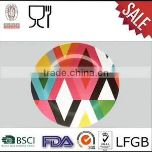 Geometry Melamine Dinner Plates,Round Shape Melamine Colorful Plate thumbnail-1