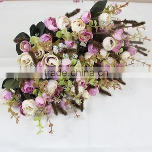 Autumnal Artificial Camellia Flower Decorative Landscaping Flower Bouquet thumbnail-4
