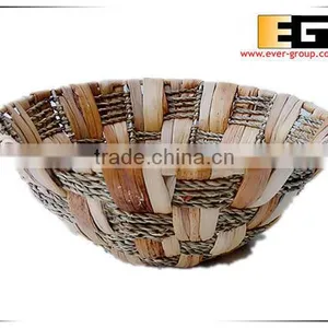 Round Natural Waterhyacinth and Grass Tray thumbnail-1