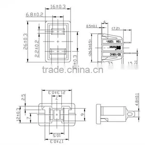 AC Power Outlet US Regulatory Wiring Socket American Polar Size Hole Card Socket Environmental Protection Copper XD-106C thumbnail-2