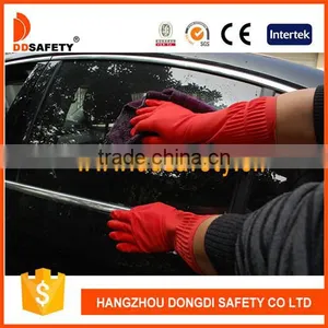 DDSAFETY Hot Sale Red Long Rubber Household Gloves Household Gloves thumbnail-1