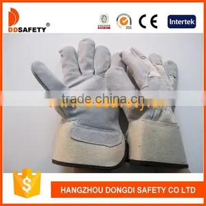 DDSAFETY 2017 Cow Split Leather Glove White Cotton Back Safety Gloves thumbnail-1