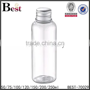 Cosmetic Lotion Beard Oil Essential Oil Round Shoulder PET Screw Cap Clear 100ml Plastic Bottle for Oil 2017 Hot New Products thumbnail-5
