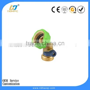 Brass 45 Degree Garden Hose Elbow With Shut Off Valve thumbnail-2