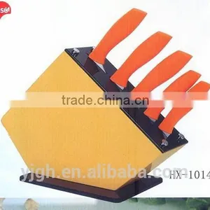 HX-1014 6pc Stainless Steel Kitchen Knife Sets With Adorable Wood Knife Holder thumbnail-1