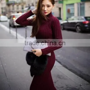 Sexy Womens Winter Knit Wear Ladies Knitted Sweater Jumper Long Sleeve Dress Top thumbnail-1