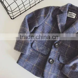 Spring Autumn 2017 New 2 Piece Leisure Check Jacket Long Sleeve and Pans for Little Boys thumbnail-3