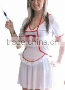 Ladies Red Jersey Sexy Nurse Costume/Suit Set thumbnail-1