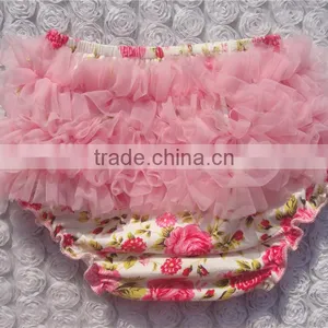 Hot Sale Boutique Chiffon 100% Cotton Baby Ruffle Bloomers thumbnail-3