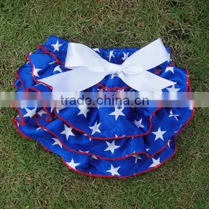 New Design Baby Diaper, Boutique Clothing Satin Baby Ruffle Bloomers, Wholesale Baby Ruffle Diaper Cover Bloomers thumbnail-2