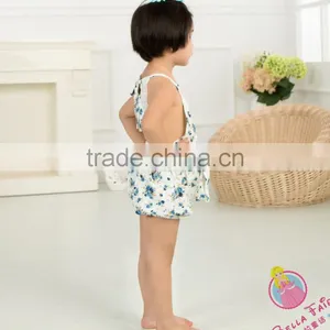 Wholesale Baby Girls 100%cotton Lace Jumpsuit ,floral Printed Jumpsuit for Baby Girls thumbnail-5