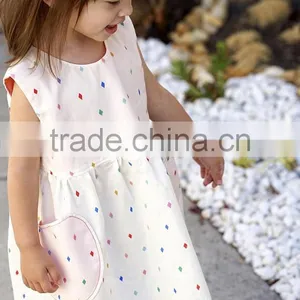 New Arrival Baby Clothes Wholesale Hot Sale White Cotton Cheap Children's Boutique Fashion 1-6 Years Old Baby Girl Dress thumbnail-2
