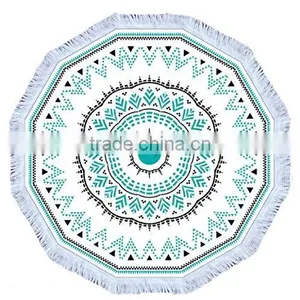 Hot Sale Cheap Reactive Print Microfiber Beach Towel With Tassel thumbnail-6