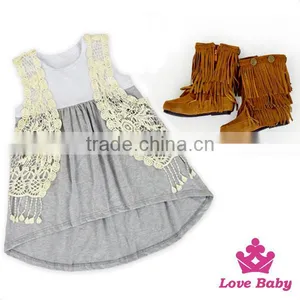 Whoelsale Suede Kids Cowboy Boots Tassel Moccasins Boots Baby Cowboy Boots thumbnail-3