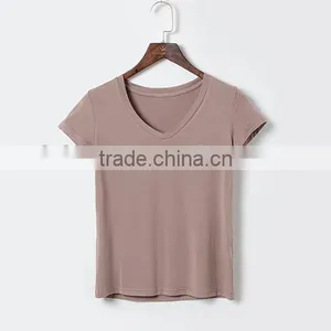 High Quality Promotional Custom Design Short Sleeve Cheap Plain Blank T-shirt Women thumbnail-2