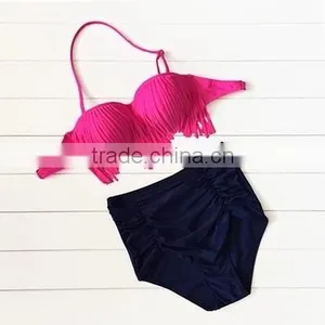 Women's Trangle Ruffle Bikini Swimwear With Movable Cup thumbnail-1