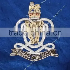 Hand Embroidered Bullion Wire Banner With Gold Braid thumbnail-1
