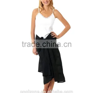 Glamorous Tie-up Design Soft Cotton Sarong Women Long Beach Sarong thumbnail-6