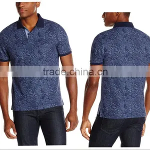 Custom Mens Formal Wholesale Full Printed Different Color Collar Polo Shirt thumbnail-4