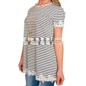 Summer Women Top Fashion Short Sleeve Ladies Striped Shirt Blouse 2017 thumbnail-4