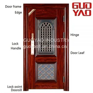 China Top Cheap Price Steel Security Door Main Entrance Door New Design/Best Selling Steel Security Door thumbnail-3