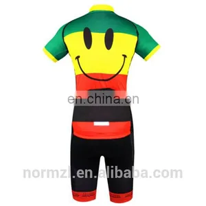 2016 New Cartoon Cute Smile Emojy Women Girl Men Boy Children Unisex Cycling Jerseys Sets Outdoor Sport Jersey Clothes thumbnail-3